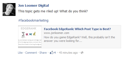 Jon Lomer Facebook Edgerank